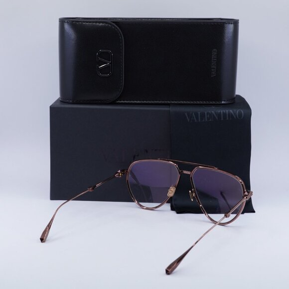 Valentino V-STUD-II VLX-133C Aviator Eyeglasses 59mm - Rose Gold - Picture 10 of 10